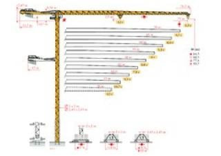 Potain MDT 368 L12 crane - load chart, specs & dimensions (2009 - 2012)
