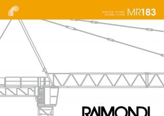 Raimondi MR 183-B crane - load chart, specs & dimensions (2000 - 2010)