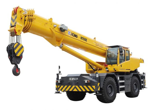 XCMG RT55U crane - load chart, specs & dimensions (2017 - 2026)