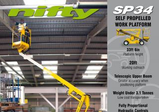 Niftylift SP 34 Narrow Wheeled Articulating Boom Lifts (2010 - 2013) Specifications & Dimensions
