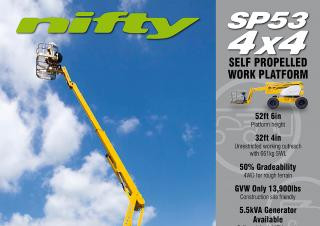 Niftylift SP 53 Wheeled Articulating Boom Lifts (2010 - 2013) Specifications & Dimensions