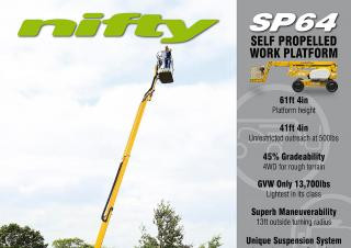 Niftylift SP 64 Wheeled Articulating Boom Lifts (2010 - 2013) Specifications & Dimensions