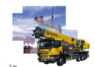 Grove TMC540 crane - load chart, specs & dimensions (2009 - 2017)