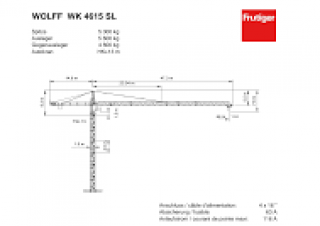 Wolffkran WK 4615 SL 4 crane - load chart, specs & dimensions (1996 - 2000)