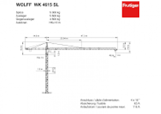 Wolffkran WK 4615 SL 4 crane - load chart, specs & dimensions (1996 - 2000)