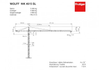 Wolffkran WK 4615 SL 4 crane - load chart, specs & dimensions (1996 - 2000)