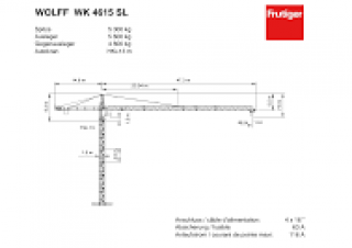 Wolffkran WK 4615 SL 4 crane - load chart, specs & dimensions (1996 - 2000)