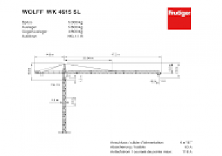 Wolffkran WK 4615 SL 4 crane - load chart, specs & dimensions (1996 - 2000)
