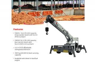 Grove YB 5518 crane - load chart, specs & dimensions (2000 - 2010)