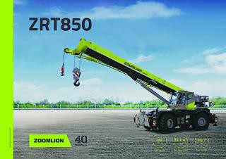 Zoomlion ZRT850 crane - load chart, specs & dimensions (2017 - 2023)