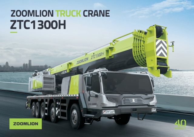 Zoomlion ZTC1300H653 crane - load chart, specs & dimensions (2022 - 2023)